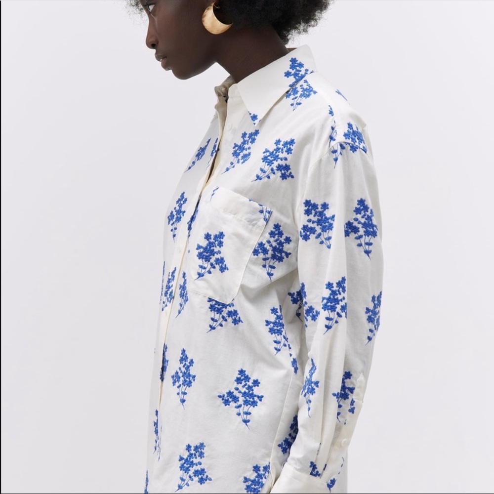 Zara Flower Embroidered shirt - Picture 3 of 5